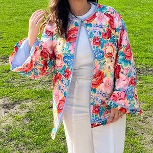 Multi-Color Floral Print Jacket